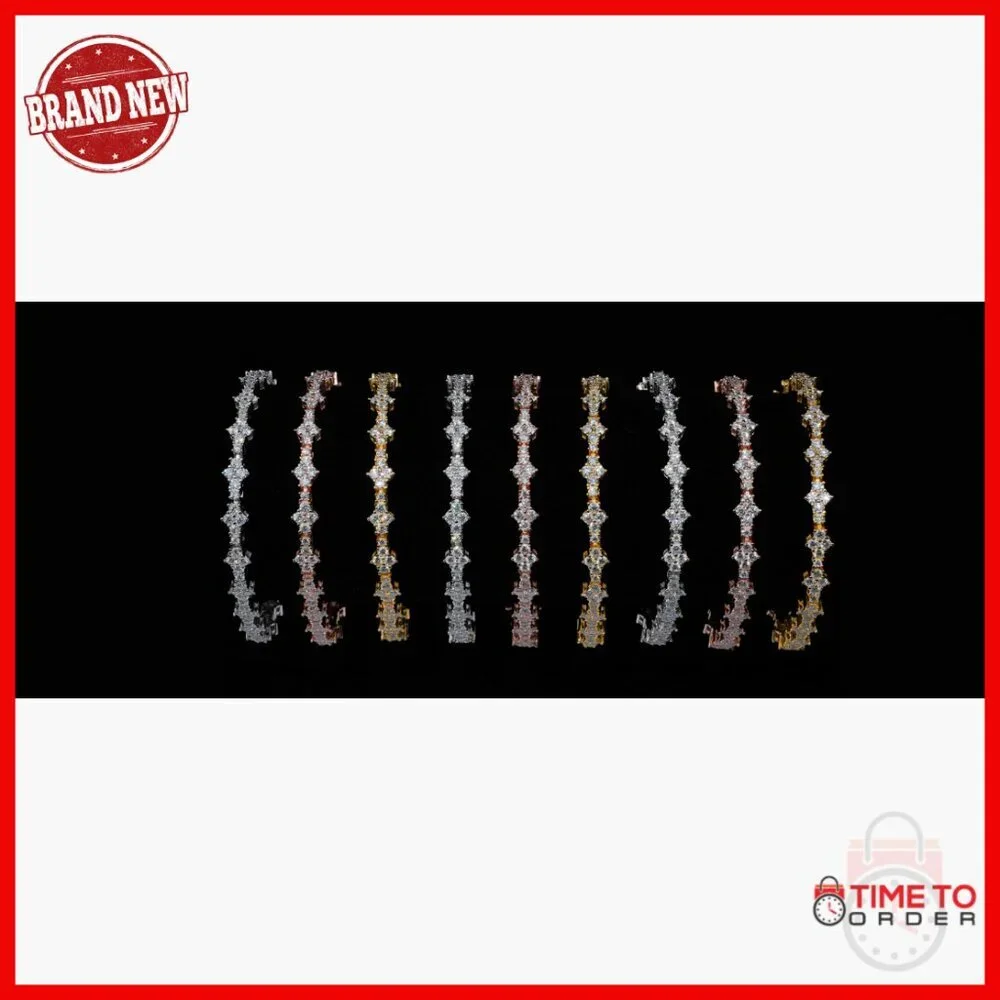 Moissanite Tennis Bracelet 925 Sterling Silver 18K Gold Plated GRA Certificate